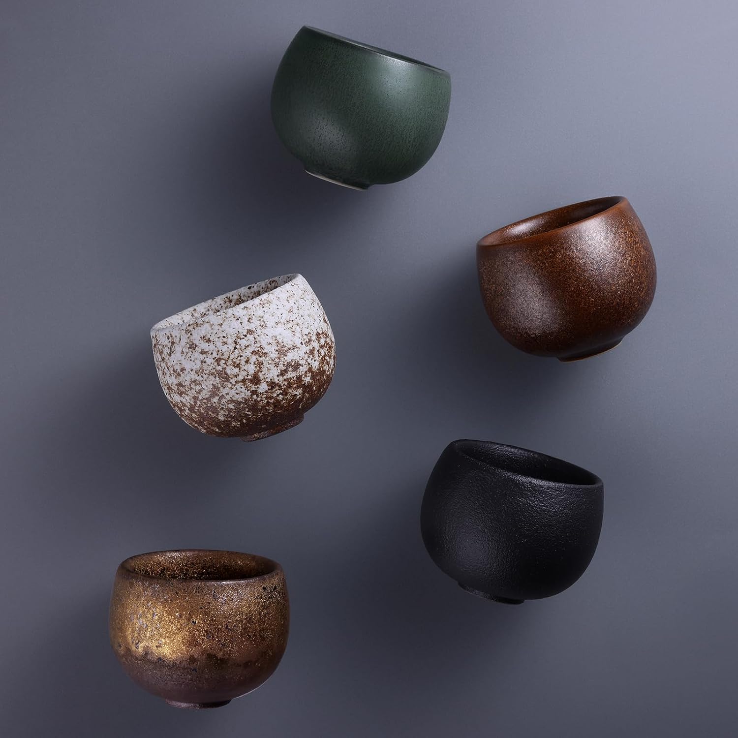 Lot de 5 tasses expresso faïence